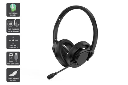 Kogan Noise-Cancelling Office Headset with Microphone and In-Line Call Control