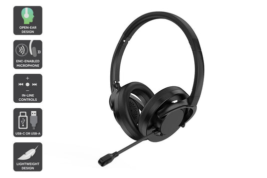Kogan Noise-Cancelling Office Headset with Microphone and In-Line Call Control