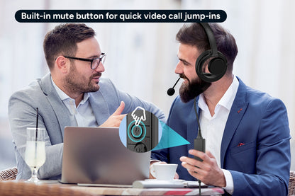 Kogan Noise-Cancelling Office Headset with Microphone and In-Line Call Control