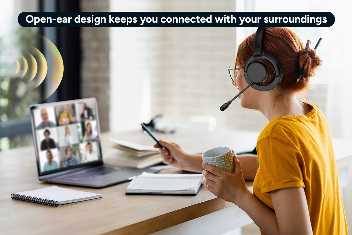 Kogan Noise-Cancelling Office Headset with Microphone and In-Line Call Control