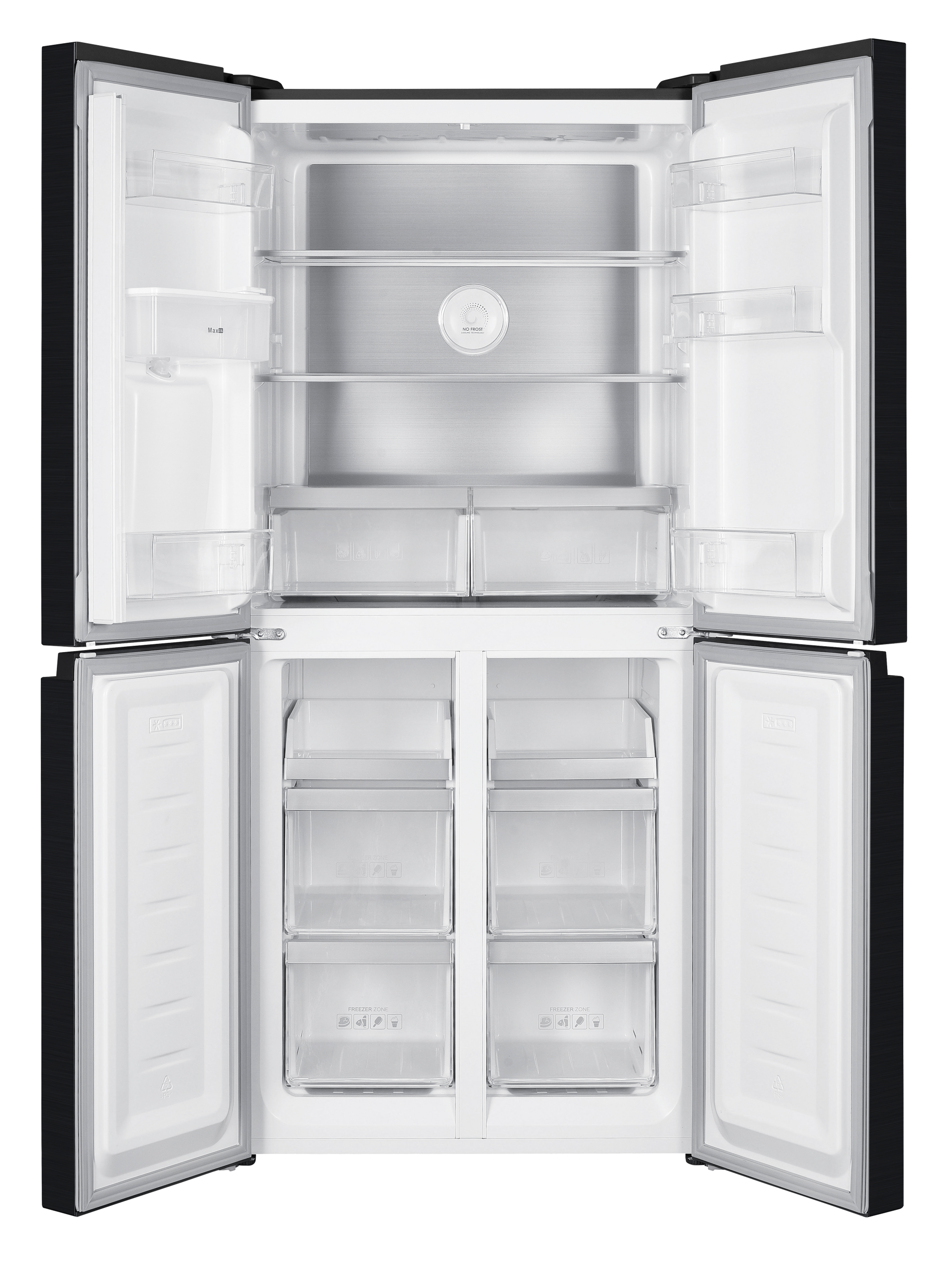 Kogan 464L French Door Fridge with Water Dispenser (Black Stainless Steel)