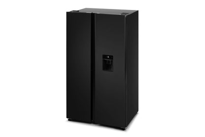 Kogan 592L Side by Side Fridge with Water Dispenser  - Black Stainless Steel)