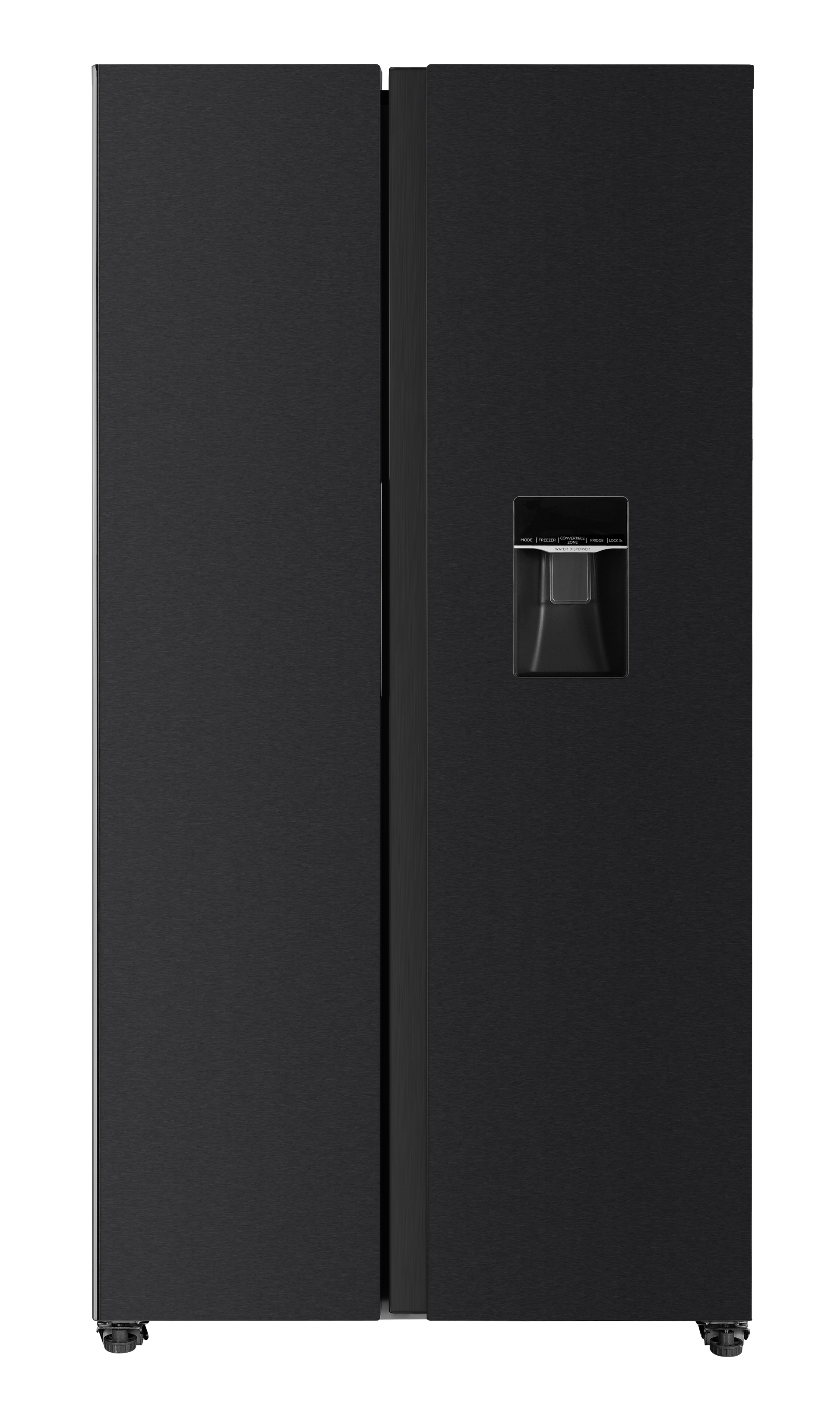 Kogan 592L Side by Side Fridge with Water Dispenser  - Black Stainless Steel)