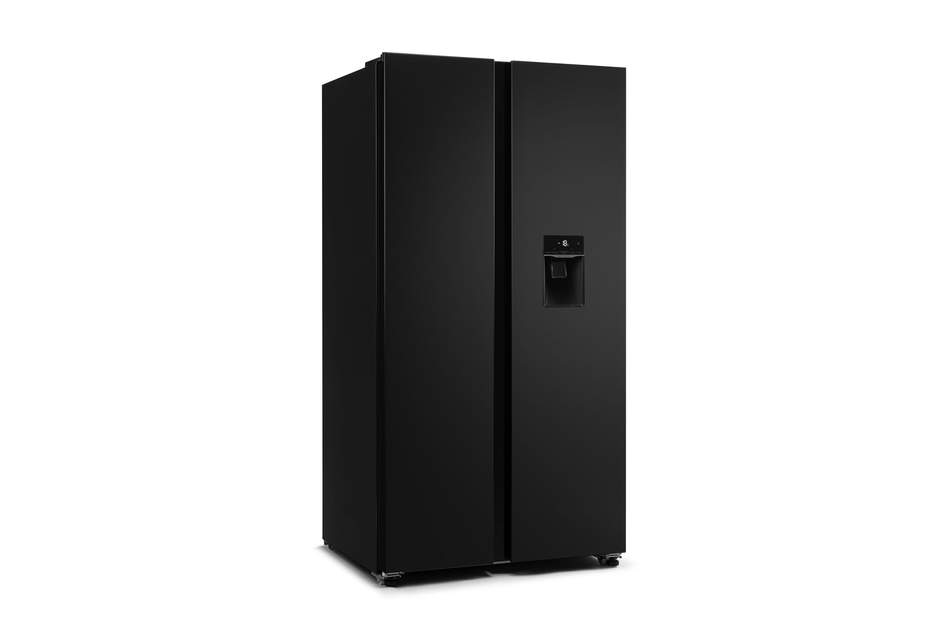 Kogan 592L Side by Side Fridge with Water Dispenser  - Black Stainless Steel)