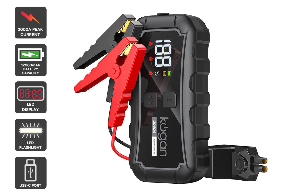 Kogan 2-in-1 12000mAh 2000A Portable Jump Starter and Power Bank