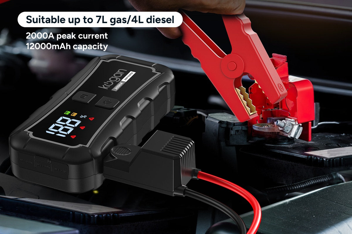 Kogan 2-in-1 12000mAh 2000A Portable Jump Starter and Power Bank
