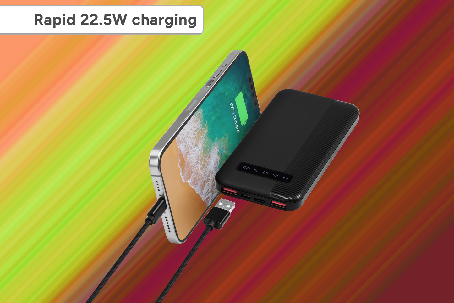 Kogan 10000mAh 22.5W PD Power Bank with USB-C Cable