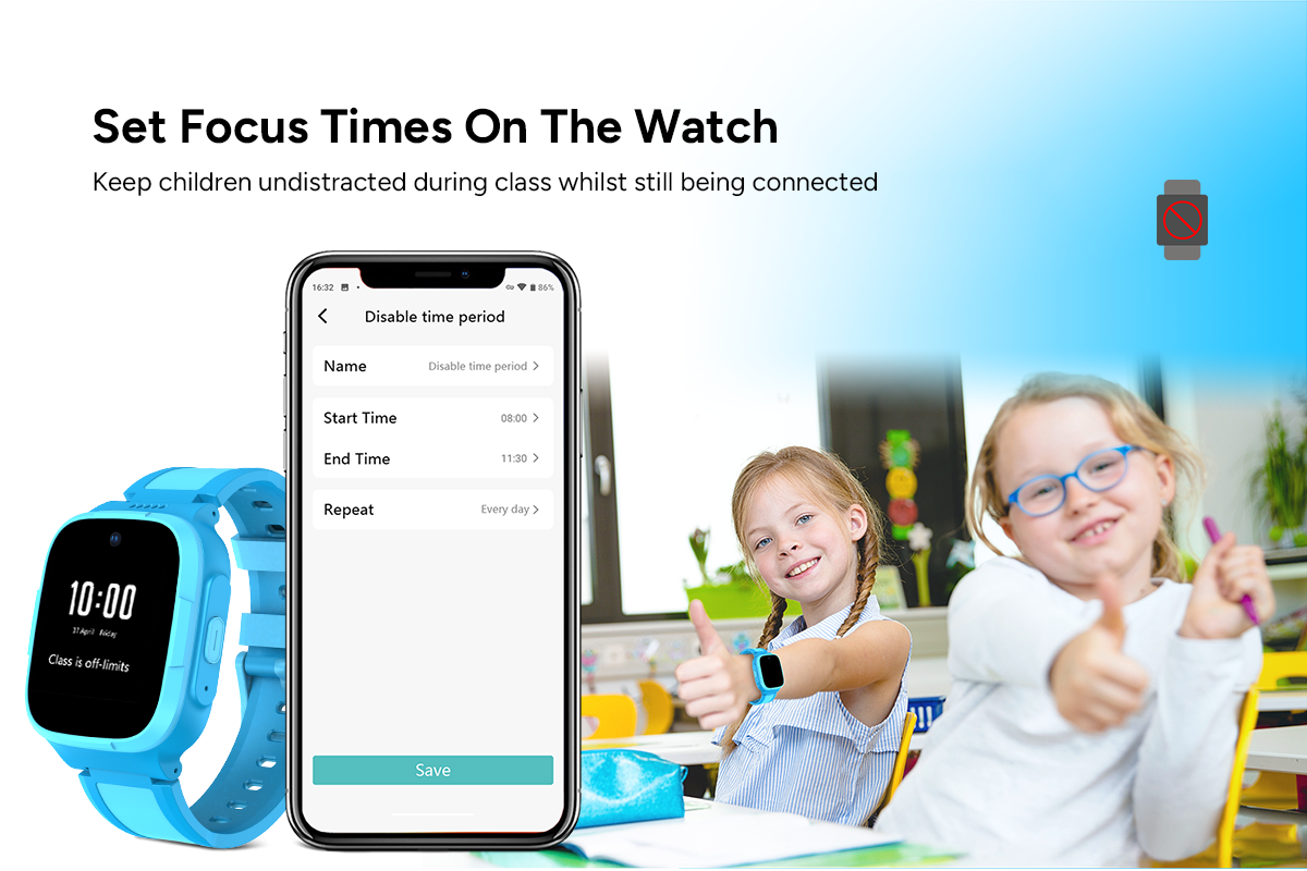 Kogan Kids 4G GPS Smart Watch with Video Calling (Blue)