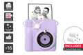 Kogan Kids Digital Instant Print Camera 1080p with 3 Rolls - Purple
