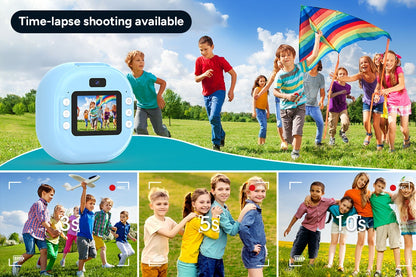 Kogan Kids Instant Print Digital Camera with 4 Rolls (Blue)