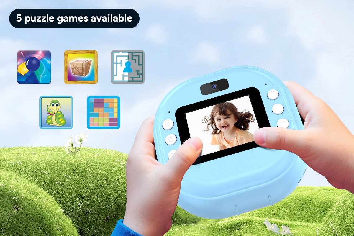 Kogan Kids Instant Print Digital Camera with 4 Rolls (Blue)