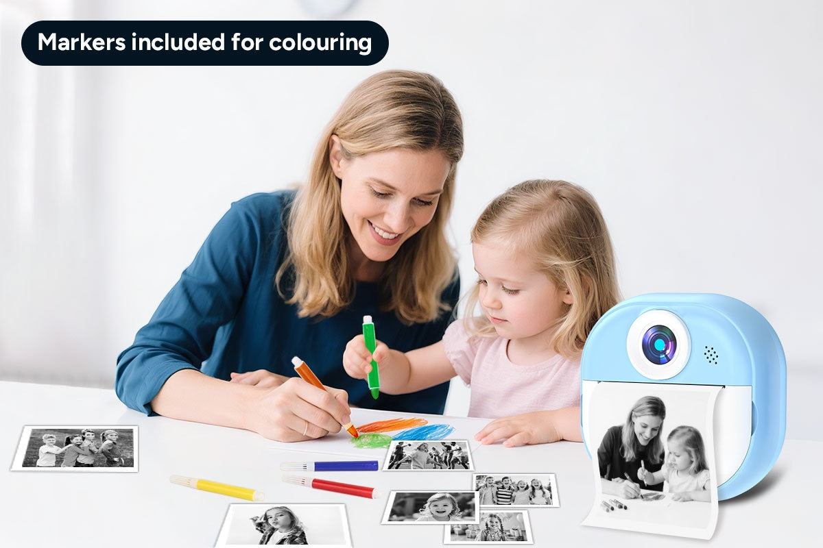 Kogan Kids Instant Print Digital Camera with 4 Rolls (Blue)