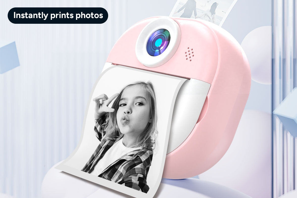Kogan Kids Instant Print Digital Camera with 4 Rolls (Pink)
