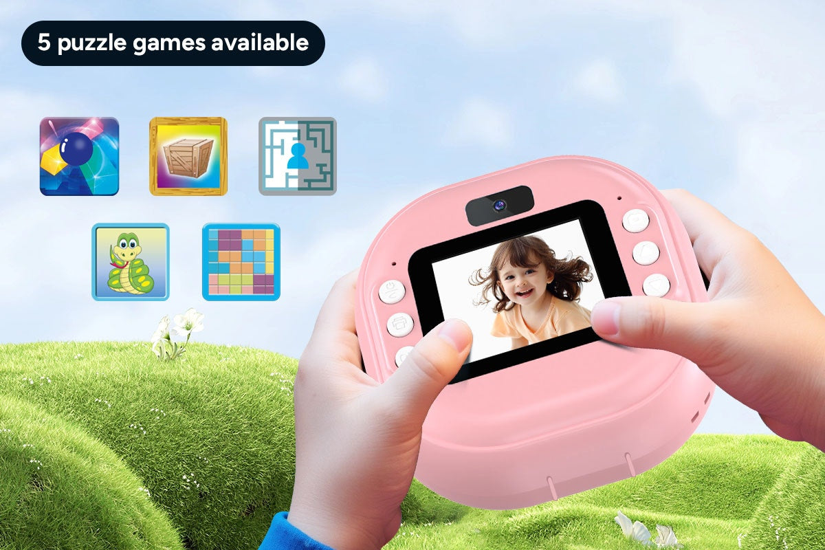 Kogan Kids Instant Print Digital Camera with 4 Rolls (Pink)