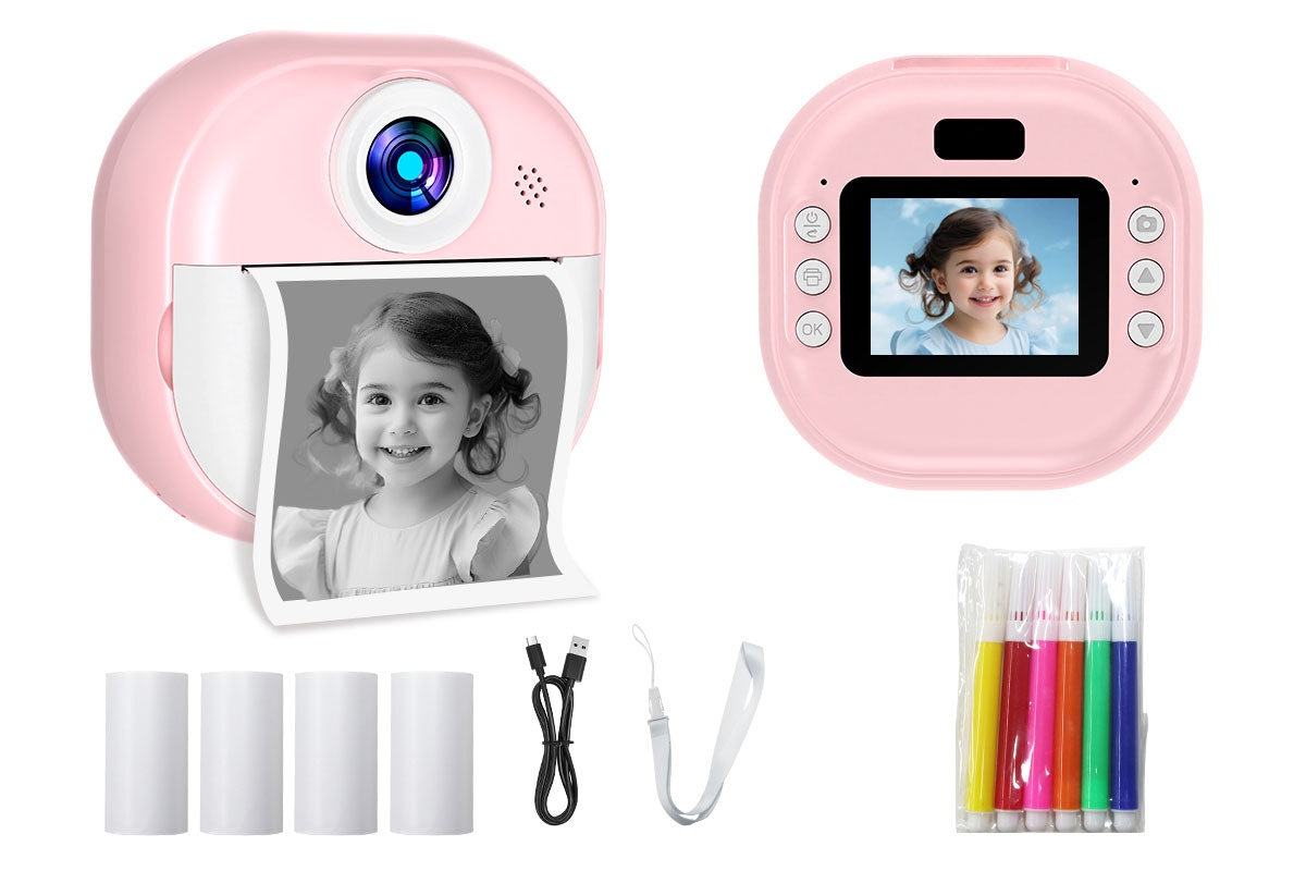 Kogan Kids Instant Print Digital Camera with 4 Rolls (Pink)