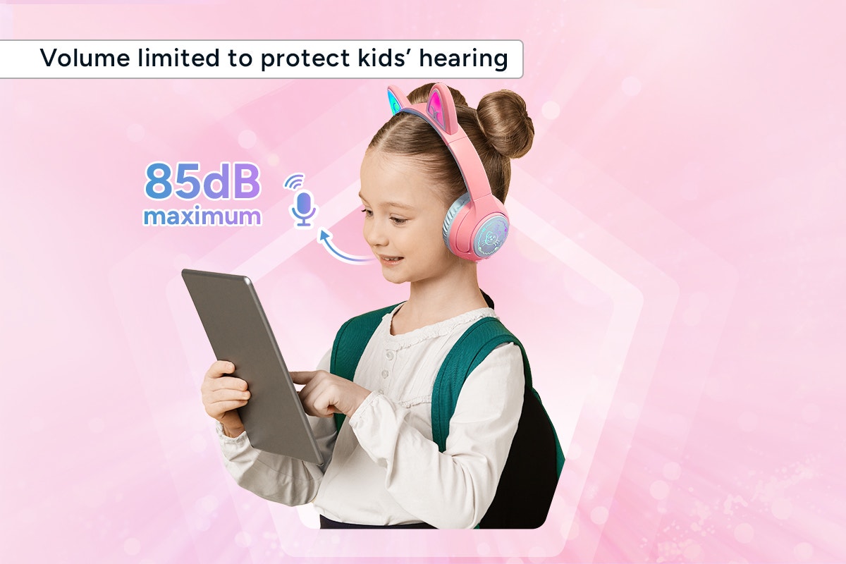 Kogan Kids Volume Limited Cat Ear Wireless Headphones