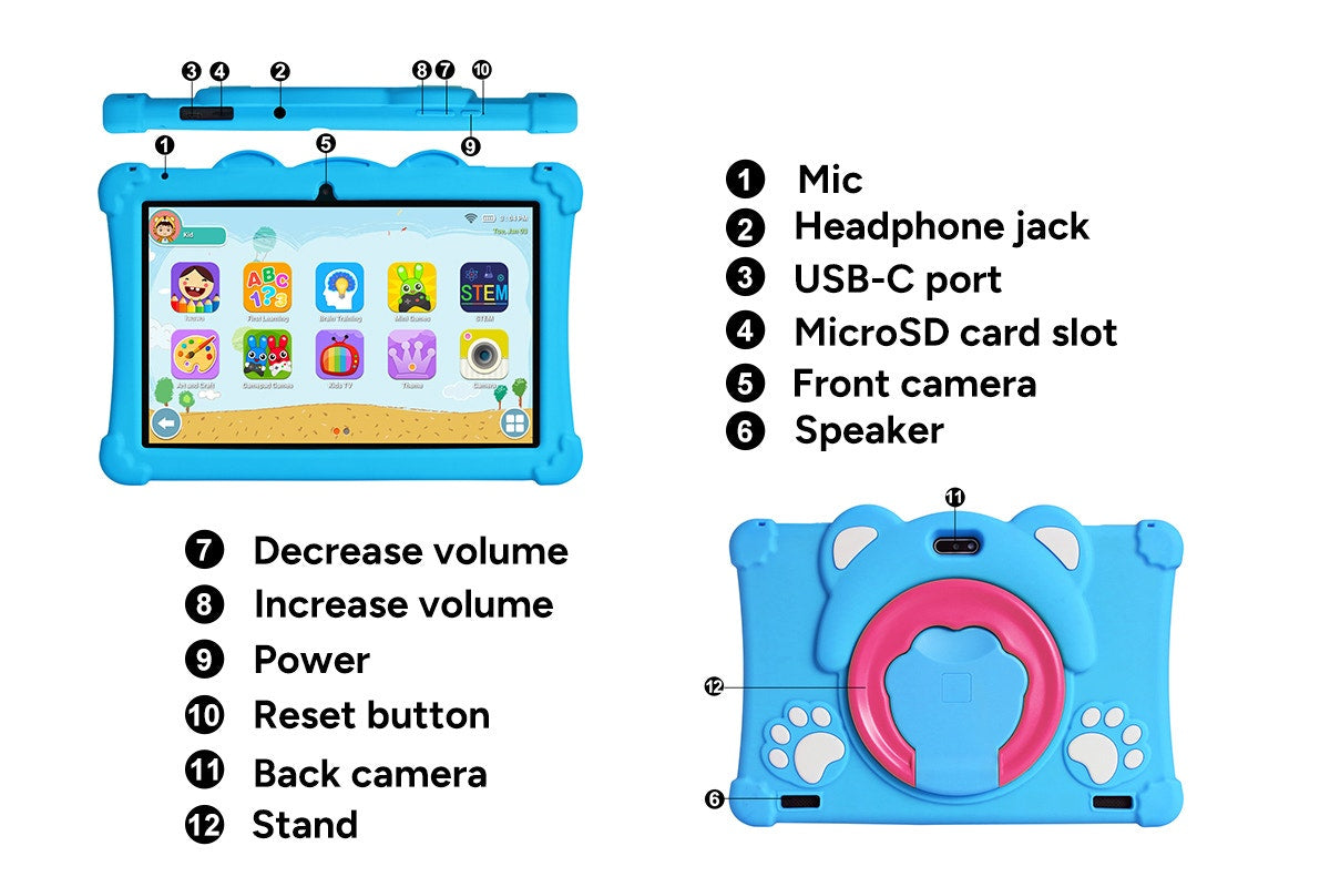 Kogan Explore Junior 10.1" Kids Android Tablet with Protective Case (Blue)