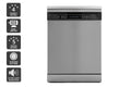 Kogan 60cm Freestanding Dishwasher - 15 Place, Stainless Steel