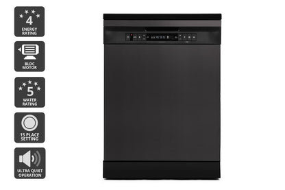 Kogan 60cm Freestanding Dishwasher (15 Place, Black Stainless Steel)