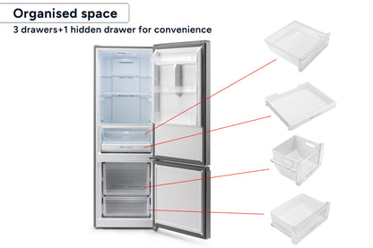 Kogan 325L Bottom Mount Fridge (Stainless Steel)