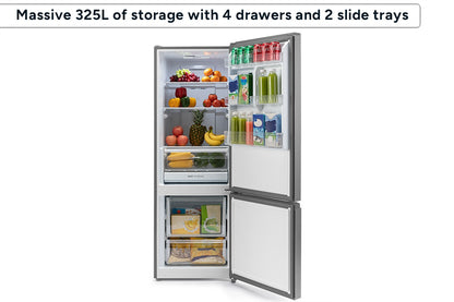 Kogan 325L Bottom Mount Fridge (Stainless Steel)