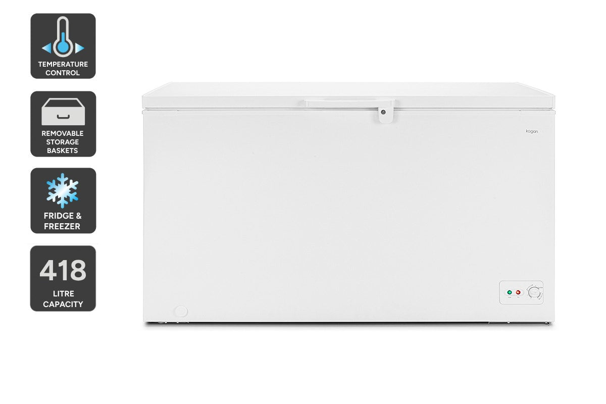 Kogan 418L Interchangeable Chest Freezer And Fridge (White)