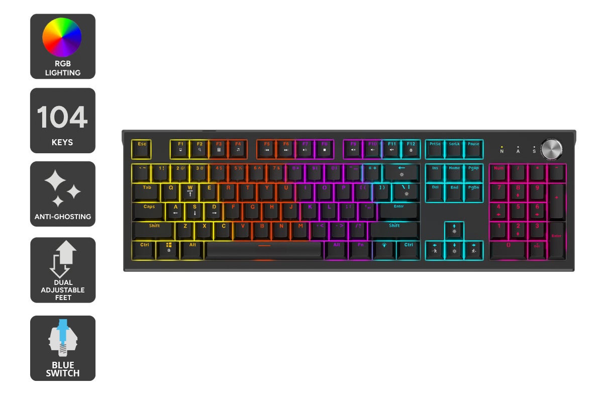 Kogan Rainbow RGB Mechanical Keyboard - Blue Switch