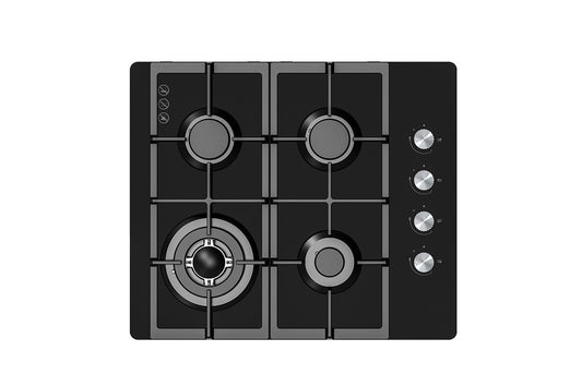 Kogan 60cm Gas Cooktop Black Glass – view 2