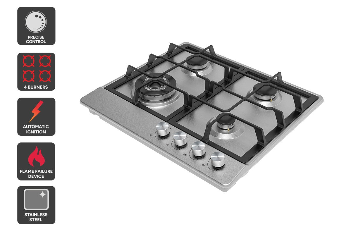 Kogan 60cm Gas Cooktop (Stainless Steel)