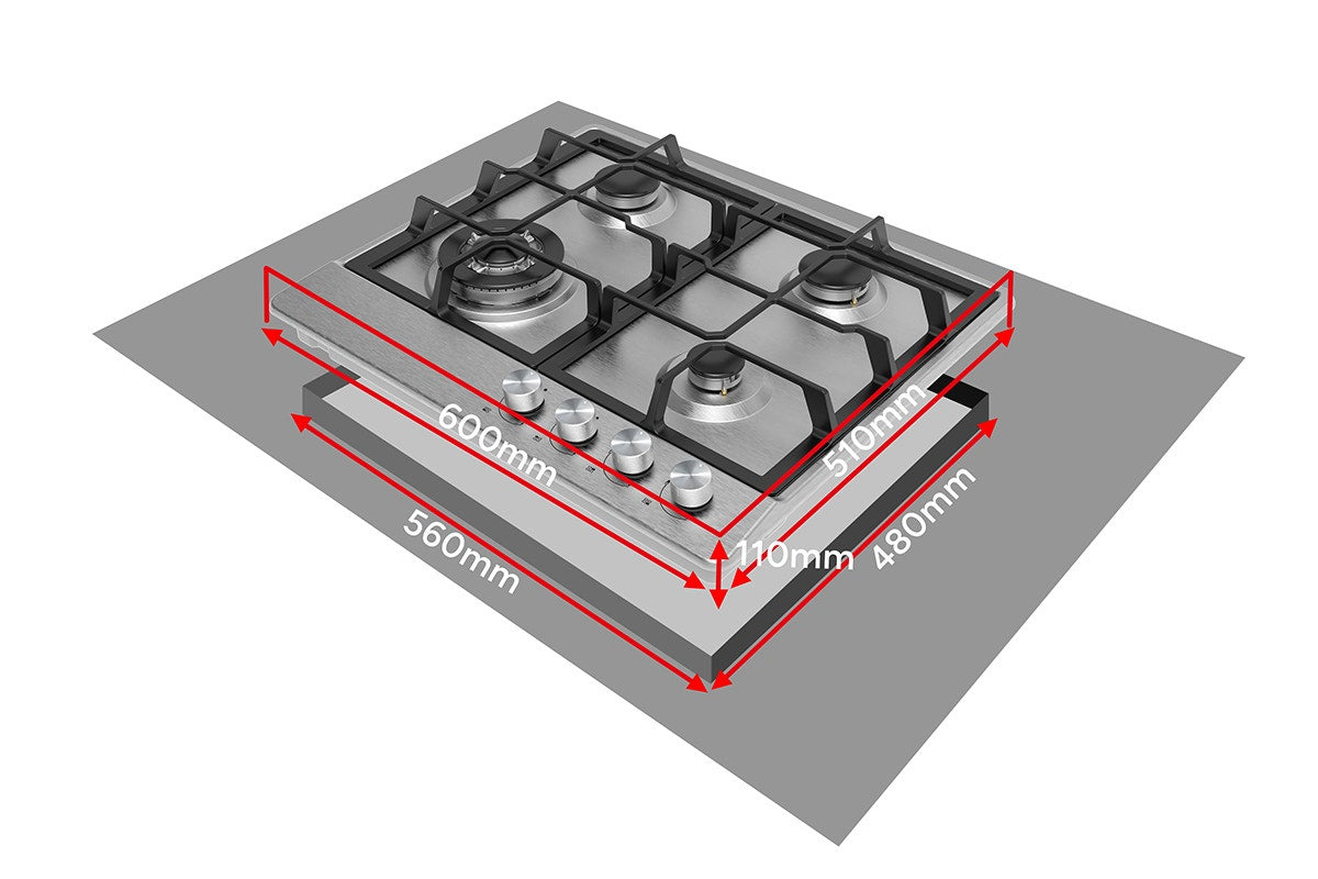 Kogan 60cm Gas Cooktop (Stainless Steel)