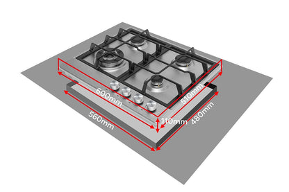Kogan 60cm Gas Cooktop (Stainless Steel)