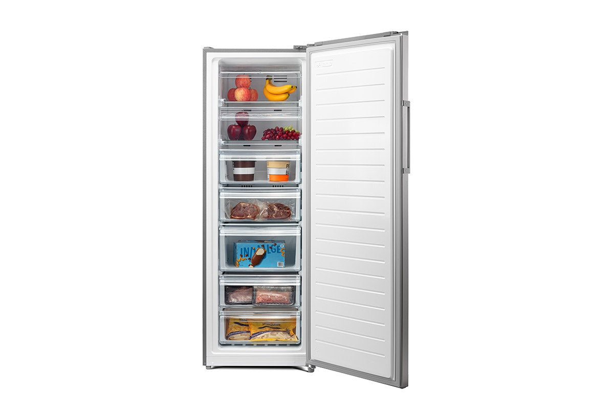 Kogan 238L Upright Frost Free Fridge & Freezer (Stainless Steel)