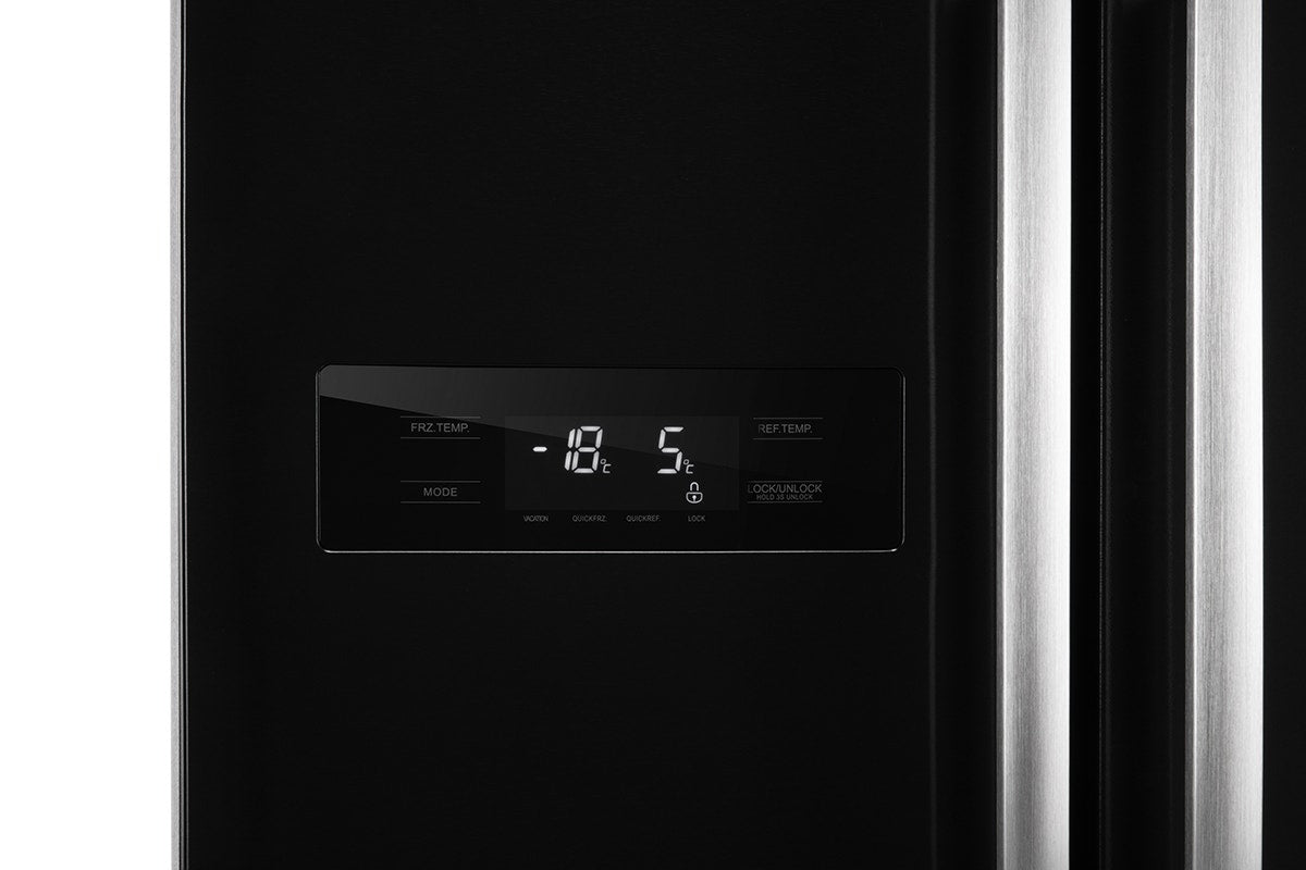 Kogan 551L Side by Side Fridge with Water Dispenser (Black Stainless Steel)