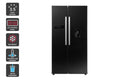Kogan 551L Side by Side Fridge with Water Dispenser  - Black Stainless Steel