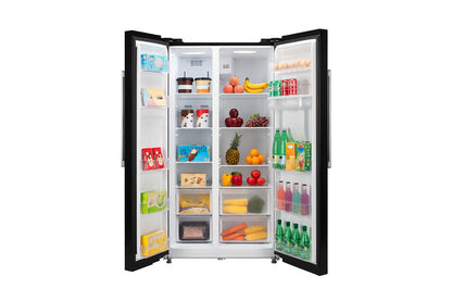 Kogan 551L Side by Side Fridge with Water Dispenser (Black Stainless Steel)