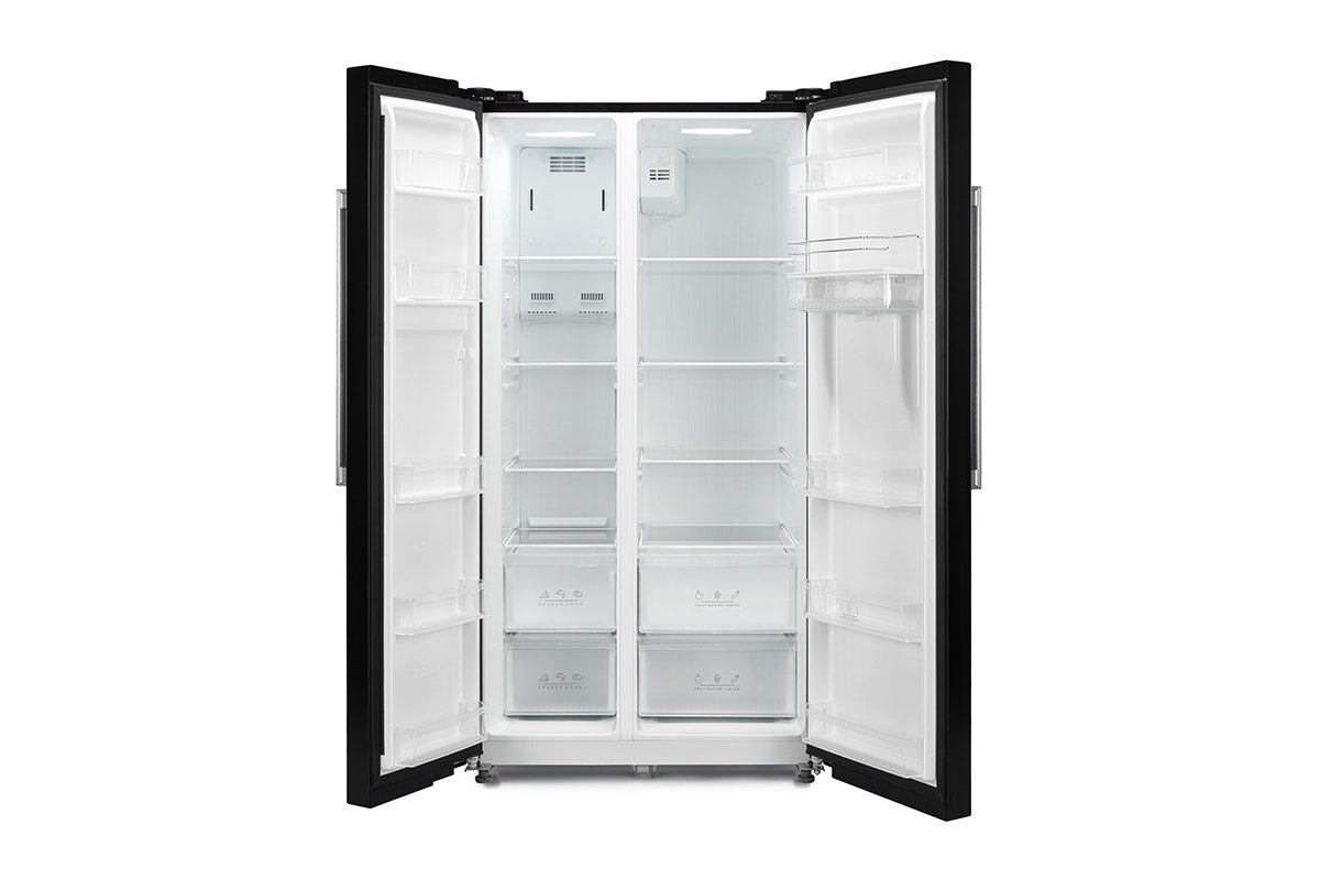 Kogan 551L Side by Side Fridge with Water Dispenser (Black Stainless Steel)