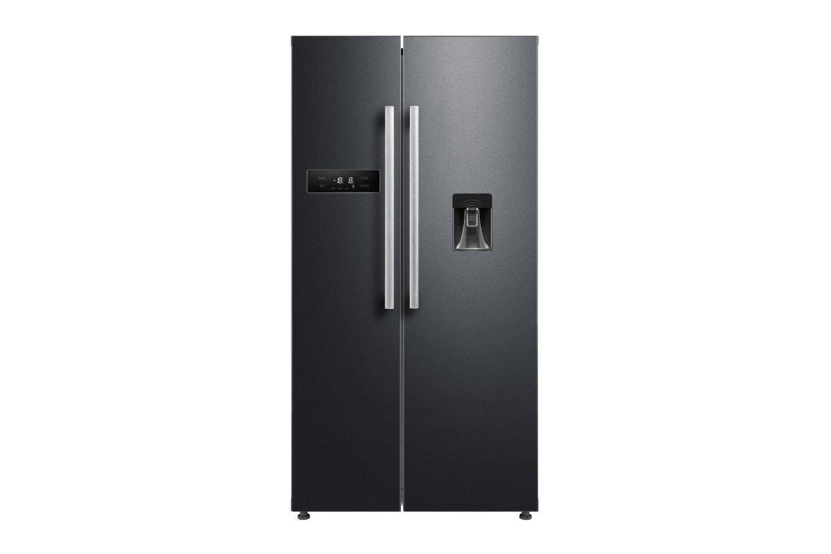 Kogan 551L Side by Side Fridge with Water Dispenser (Black Stainless Steel)