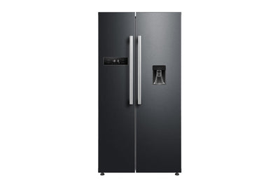 Kogan 551L Side by Side Fridge with Water Dispenser  - Black Stainless Steel