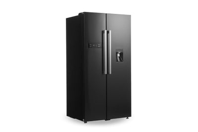 Kogan 551L Side by Side Fridge with Water Dispenser  - Black Stainless Steel
