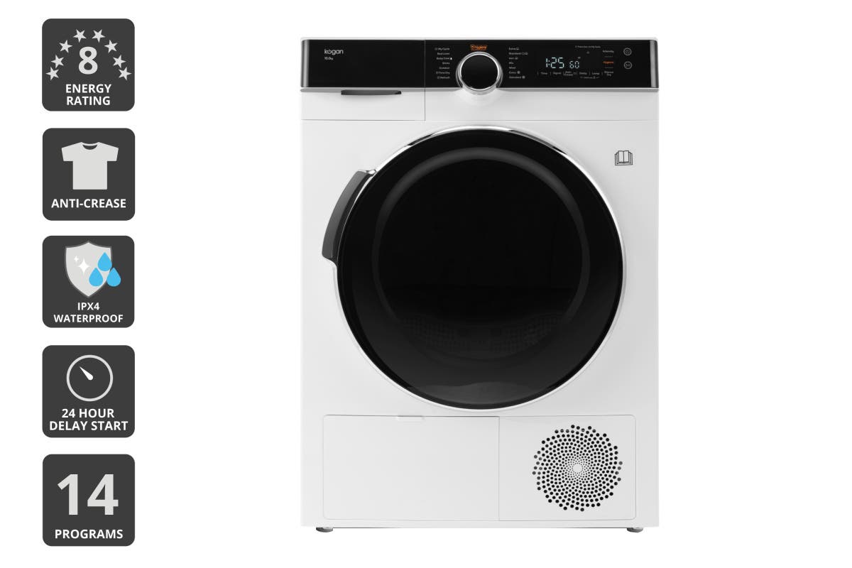 Kogan 10kg Signature Heat Pump Dryer (White)