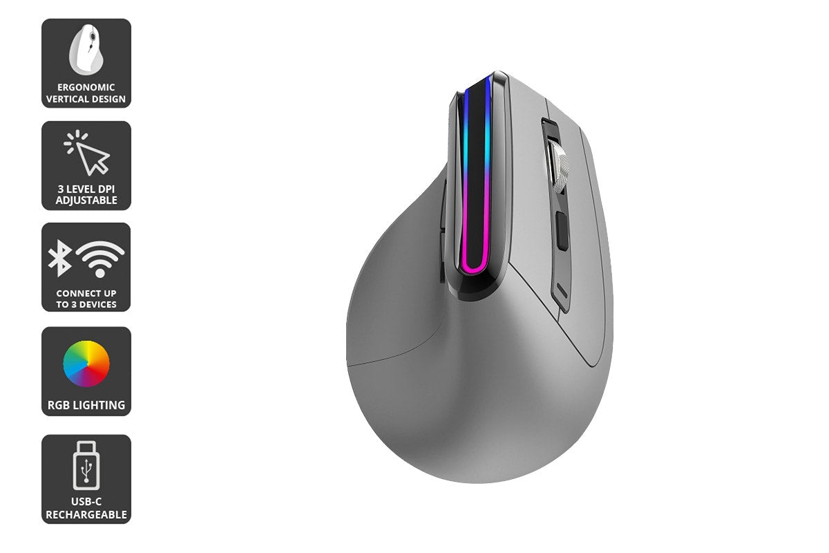 Kogan MX Vertical Rechargeable Wireless Ergonomic Mouse - Auzzistore