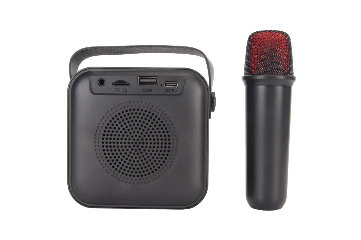 Kogan Mini Karaoke Bluetooth Speaker with Microphone (Black)
