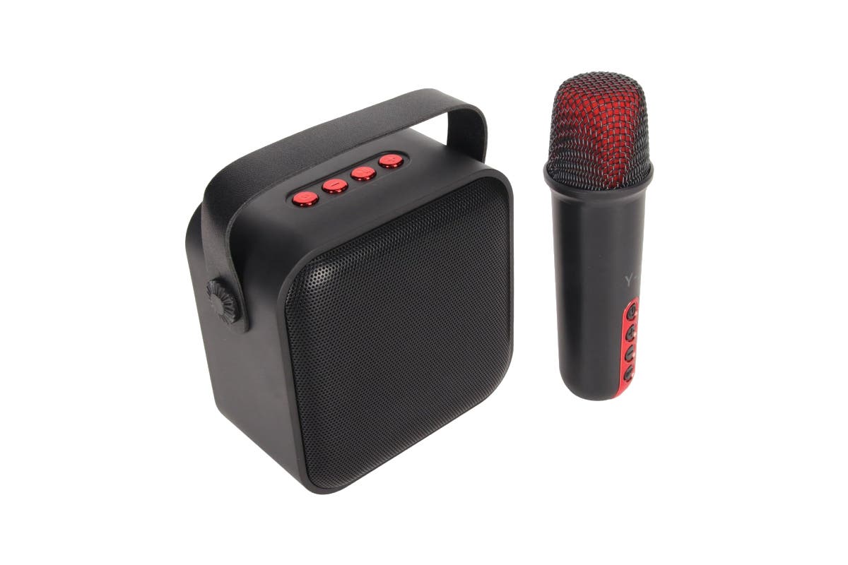 Kogan Mini Karaoke Bluetooth Speaker with Microphone (Black)