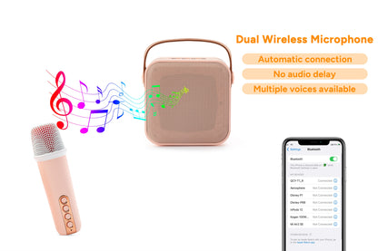 Kogan Mini Karaoke Bluetooth Speaker with Microphone (Pink)
