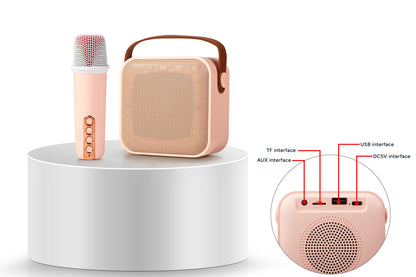 Kogan Mini Karaoke Bluetooth Speaker with Microphone (Pink)