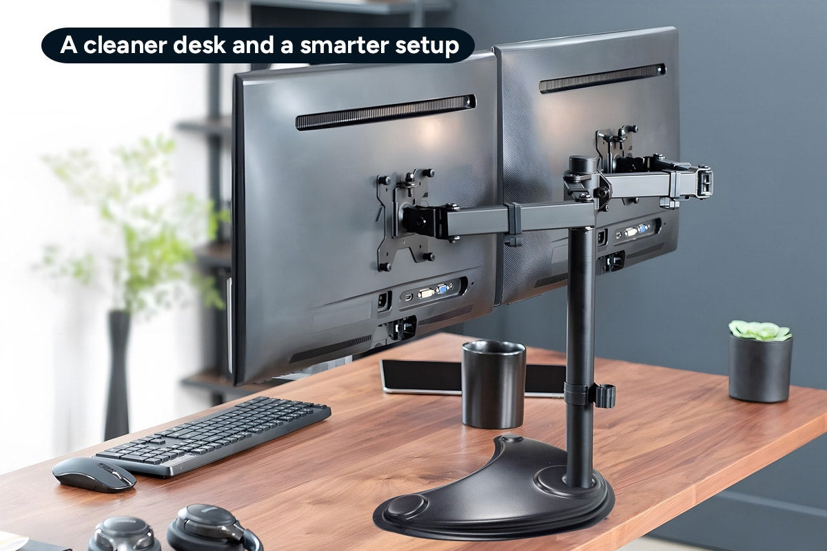 Kogan Articulating Freestanding Dual Monitor Stand for 17" - 32" Monitors