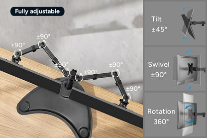 Kogan Articulating Freestanding Dual Monitor Stand for 17" - 32" Monitors