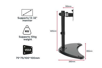 Kogan Articulating Freestanding Single Monitor Stand for 13" - 32" Monitors