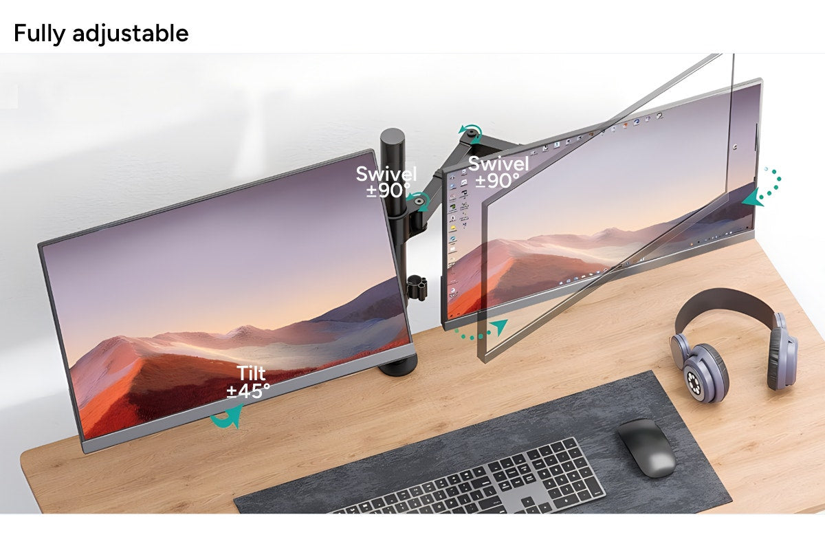 Kogan Articulating Dual Monitor Arm for 17"- 32" Monitors
