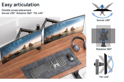 Kogan Articulating Dual Monitor Arm for 17"- 32" Monitors